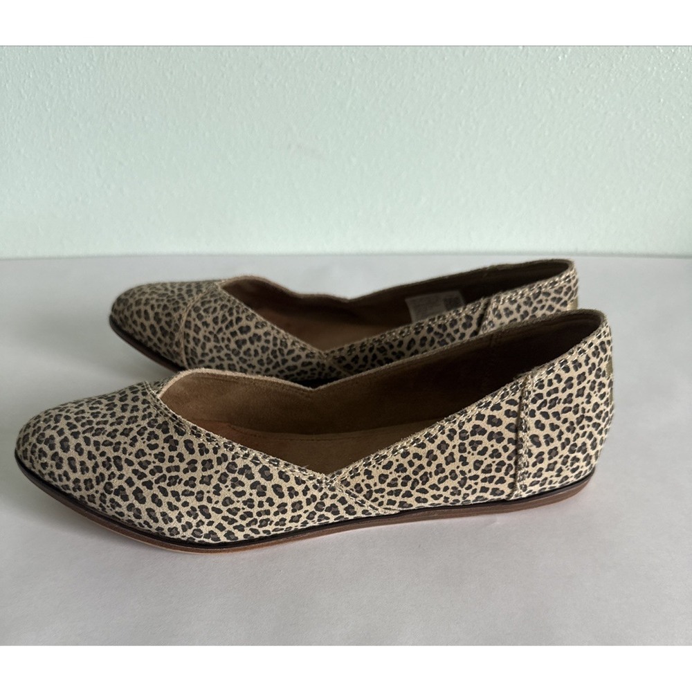 TOMS Womens Shoes Jutti Neat Flats Size 9 Brown Leopard Suede Casual